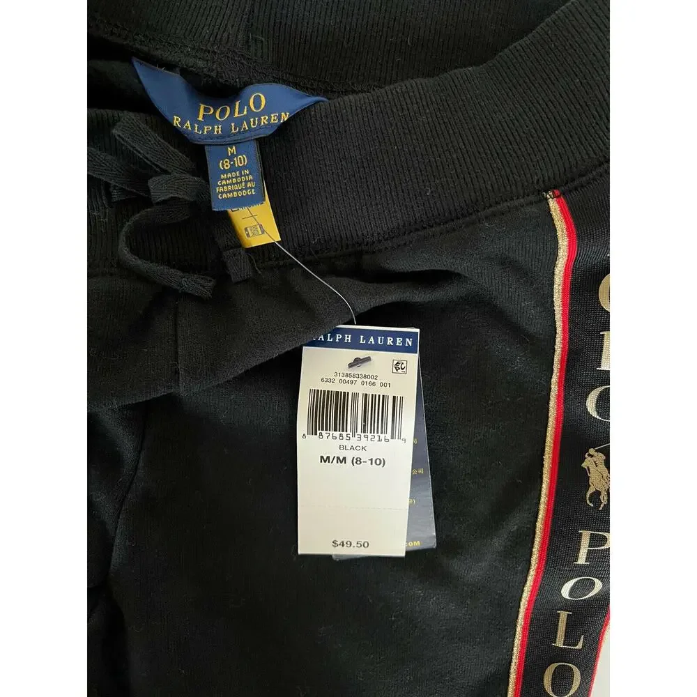 Polo Ralph Lauren Girl's Black Pant M (8-10) NWT